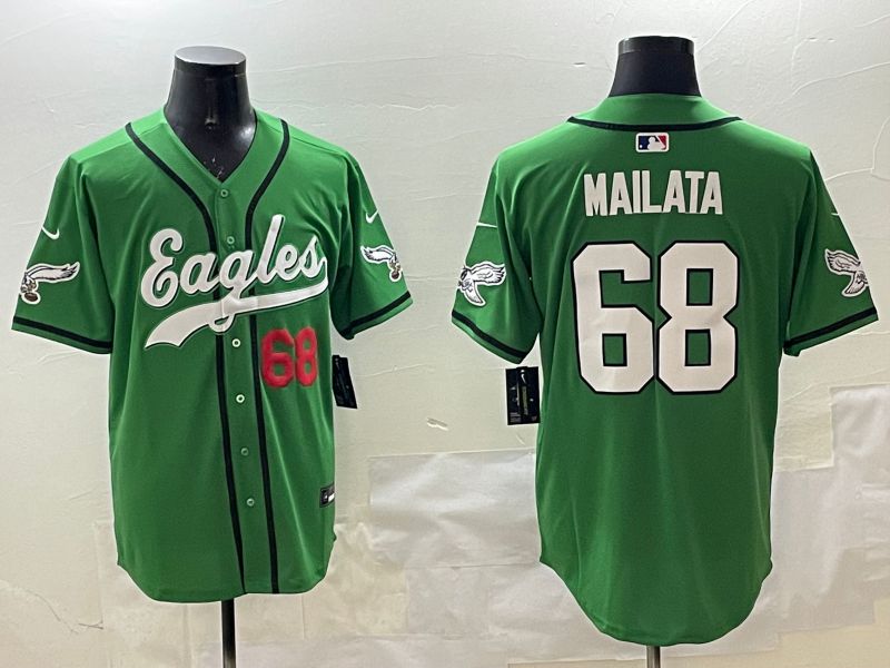 Men Philadelphia Eagles #68 Mailata Green three generations Jointly Name 2025 Nike Limited NFL Jersey style 5